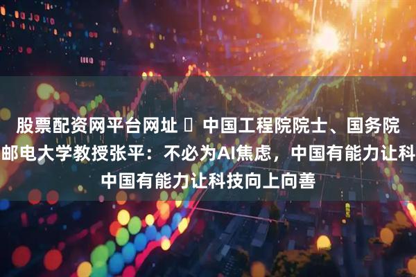 股票配资网平台网址 ​中国工程院院士、国务院参事、北京邮电大学教授张平：不必为AI焦虑，中国有能力让科技向上向善